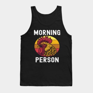 Graphic Rooster Morning Person Animal Retro Rise And Shine Tank Top